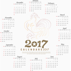 矢量2017年日历