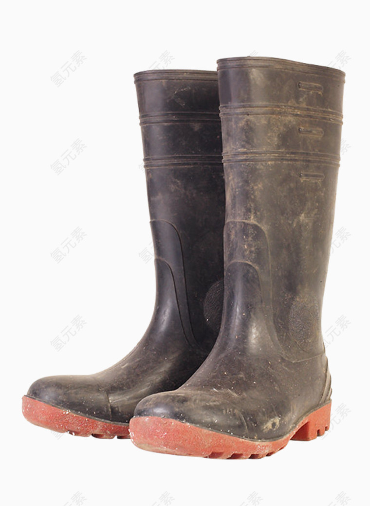 一双褐色雨鞋