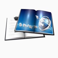 蓝色商务画册书本