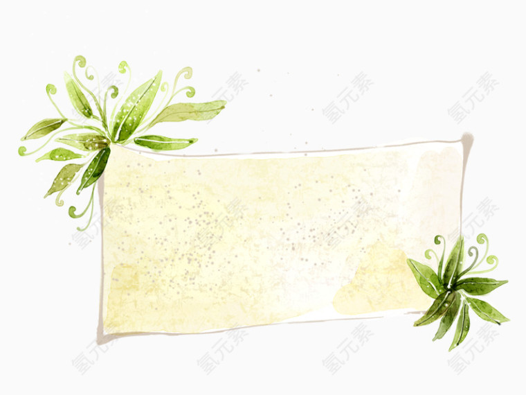 绿叶纸张边框素材