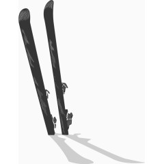 矢量雪中的滑雪板