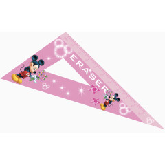 卡通粉色三角刻度尺