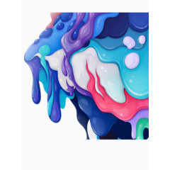 彩色油墨装饰素材