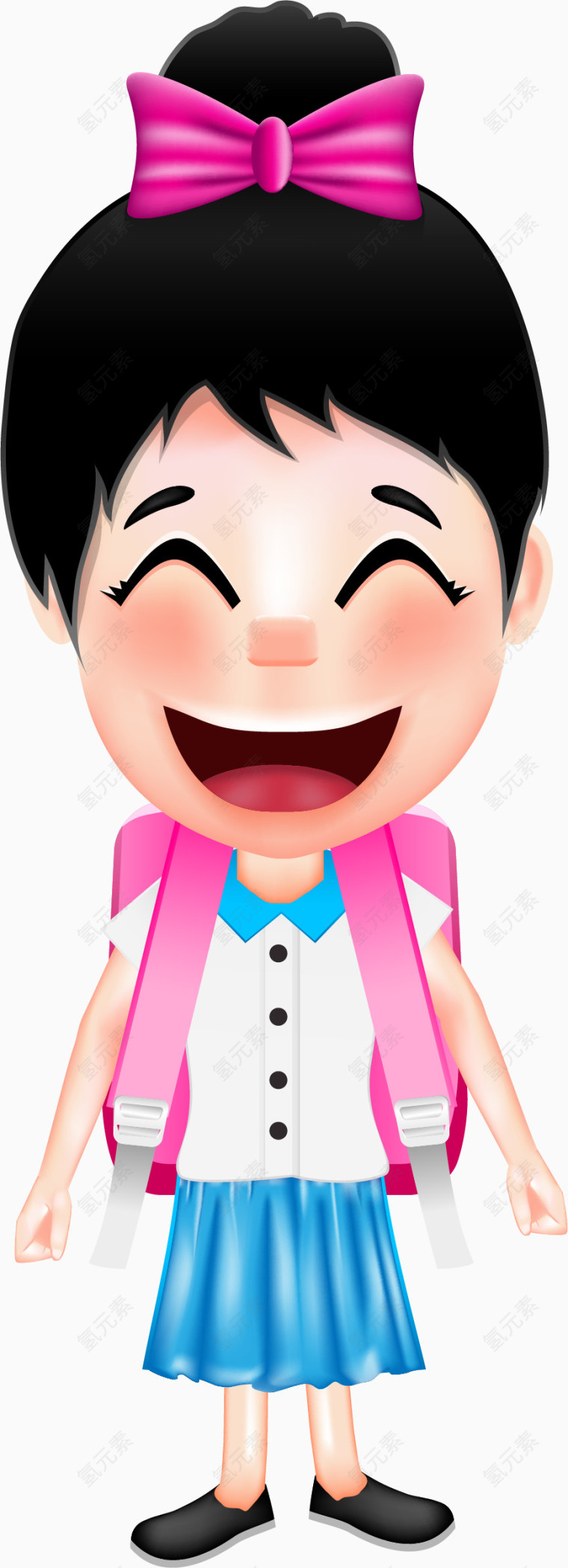 矢量手绘小学生