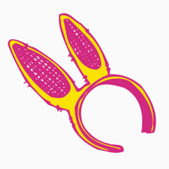 矢量手绘兔子耳朵素材