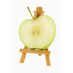 画架上的半个苹果