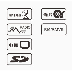 车载DVD功能图标