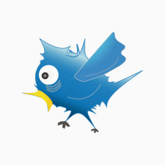 蓝色吓到网站装饰小鸟