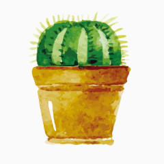 矢量仙人掌盆栽手绘