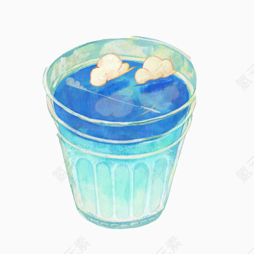 冰镇薄荷水手绘画素材图片