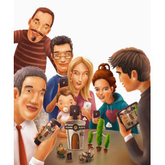 围在桌前的青年男女