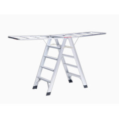 落地翼型折叠两用晒衣架铝步梯