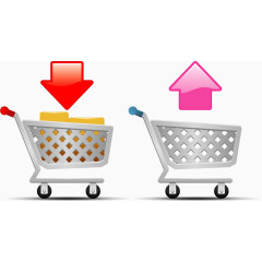 矢量鲜花速递分类篮推车