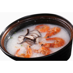 砂锅海鲜香菇大虾粥