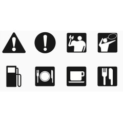 8个黑白常用图标