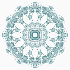 绿色古典墨西哥花纹