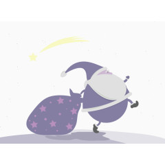 矢量紫色可爱圣诞老人