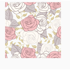 矢量花朵绿叶底纹图素材