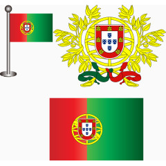 葡萄牙矢量国旗国徽元素