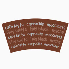 矢量一次性杯子纸杯棕色展开图