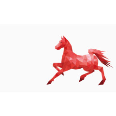 红色晶格化马矢量素材