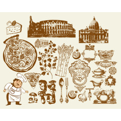 欧式餐厅元素矢量合集