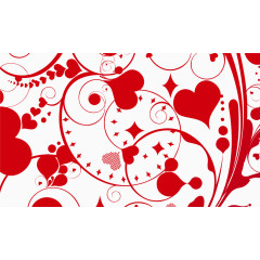 矢量红色爱心曲线装饰