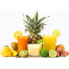 多种水果和果汁