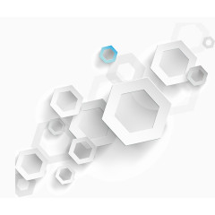 矢量白色六边形几何体