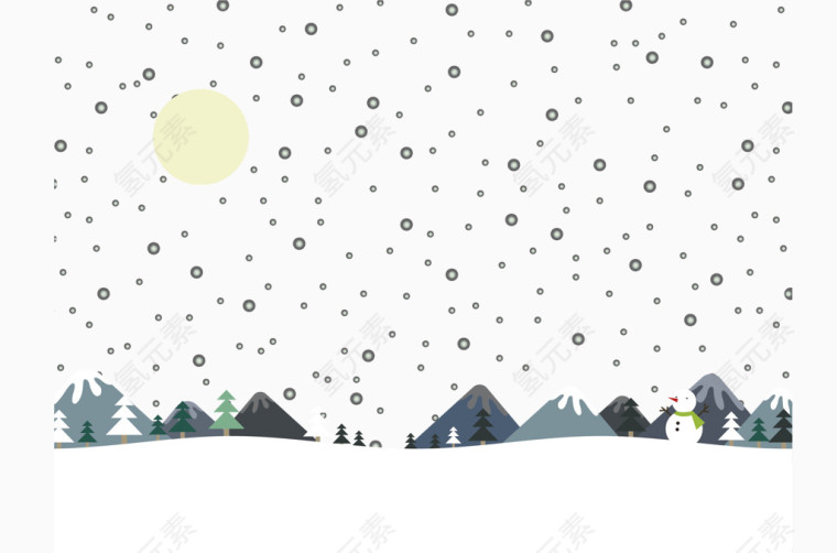 冬季下雪暴风雪素材