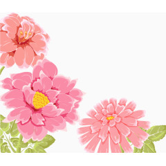 矢量手绘粉色花朵