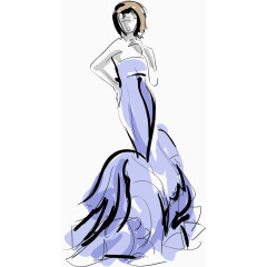 矢量礼服设计手稿