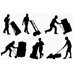 物流卸货工人矢量