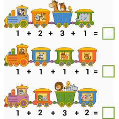 矢量小火车卡通数学