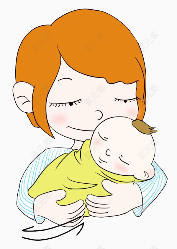 大眼宝妈抱孩子图片素材