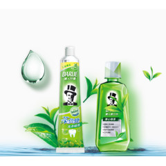 黑人绿色茶倍健牙膏与漱口水