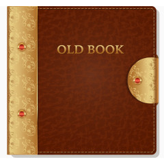 矢量旧书皮封面插图
