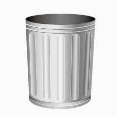 灰色金属质感圆形垃圾桶