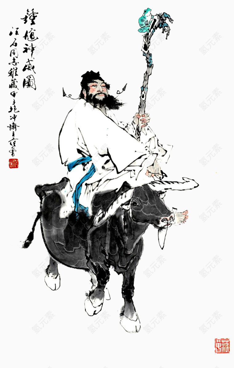 端午习俗跳钟馗钟馗骑牛图1
