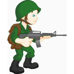 矢量卡通可爱小人士兵军事素材