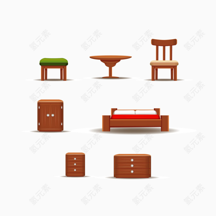 矢量中国家具