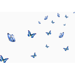 蓝色蝴蝶装饰图案