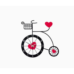 自行车形创意静音挂钟·