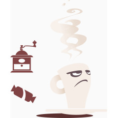 矢量卡通热饮咖啡杯