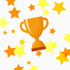 卡通扁平奖杯星星