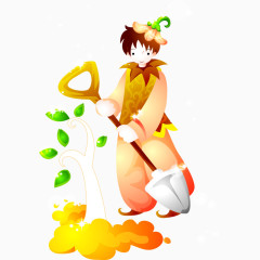 植树的卡通人物