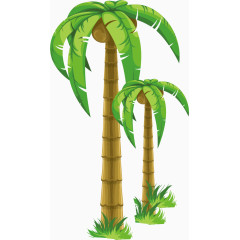 矢量椰子树装饰图案免扣素材