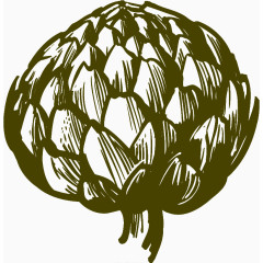 百合手绘线描图形免扣素材