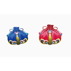 蓝色红色喜庆福袋