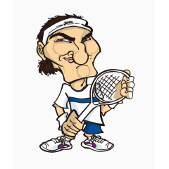 打羽毛球的人卡通